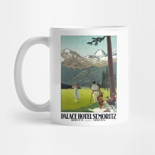 Vintage Travel Poster Switzerland St. Moritz Mug